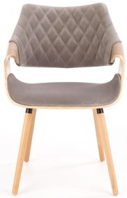 Scaun K396 material catifea gri stejar