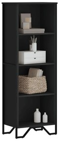 vidaXL Bibliotecă, negru, 50x31x137,5 cm, lemn prelucrat
