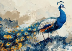 Tablou pe sticlă - Peacock, pictură (70x50 cm)