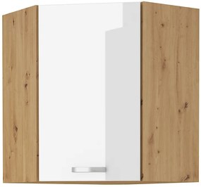 Dulap superior de bucătărie, de colț Arryn 58x58 GN-72 1F (stejar artisan + alb lucios). 1024689