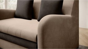 Canapea maro deschis extensibilă cu tapițerie din catifea 130 cm Ario – ELTAP