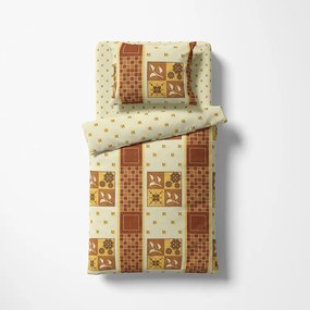 Set lenjerii de pat pentru familii PATCHWORK, cu cearceafuri și fețe pernuțe set 4 piese pentru un pat simplu
