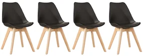 Set 4 scaune de sufragerie negre BALI MARK