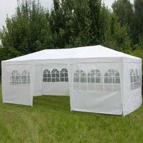HI Pavilion cu pereti laterali, alb, 3 x 6 m