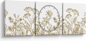 Tablou - Flori de câmp (cu ceas) (90x30 cm)