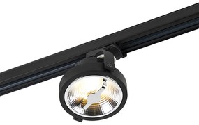 Spot LED pe șină trifazată negru 15W 2700K incl. AR111 - Expert