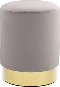 vidaXL Taburet, gri deschis și auriu, catifea 28 x 36 cm