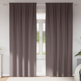 vidaXL Perdele opace 2 pcs Maro închis 245 x 140 cm Poliester