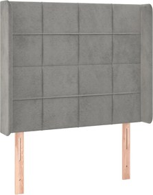vidaXL Tăblie de pat cu aripioare gri deschis 83x16x118/128 cm catifea