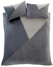 Lenjerie de pat gri din polar/fleece pentru pat de o persoană 135x200 cm Cosy Larsson Geo – Catherine Lansfield