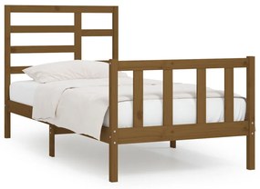 3107601 vidaXL Cadru de pat, maro miere, 90x200 cm, lemn masiv de pin