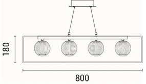 Lustră LED pe cablu LED/14W/230V 3000K