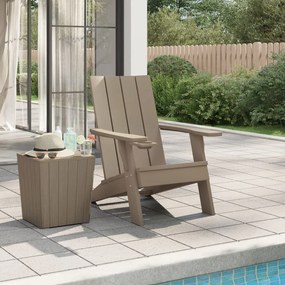 364175 vidaXL Scaun Adirondack, maro deschis, 75x88,5x89,5 cm, polipropilenă