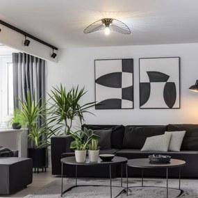 Brilagi - Lustră LED aplicată CERIA WIRE, 1xE27/40W/230V, 40x56 cm, neagră