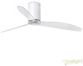 Ventilator de tavan modern cu telecomanda MINI TUBE FAN alb mat/transparent 32039