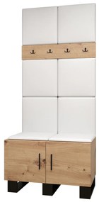 Set mobilier pentru hol Amanda 4 (Stejar artisan + Alb). 1085891