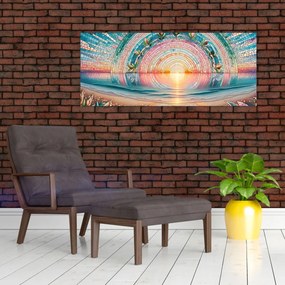 Tablou – Mozaic al soarelui la apus (120x50 cm)