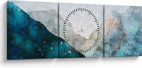 Tablou - Munte desenat (cu ceas) (90x30 cm)