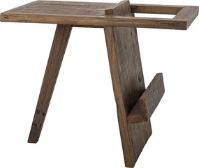 Măsuță laterală rustică din lemn reciclat maro cu spațiu pentru reviste 60x40x48 cm „Villum"