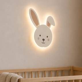 Lampă de perete pentru copii bej cu detalii, inclusiv LED, cu 3 trepte de intensitate luminoasă - Benny the Bunny