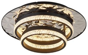Plafoniera LED metal negru, otel cromat DELLA II