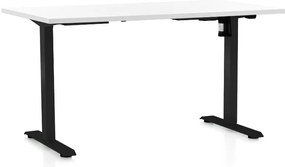 Masa inaltime reglabila OfficeTech A, 140 x 80 cm, bază neagră, alb