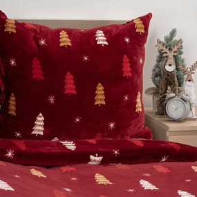 Lenjerie de pat din microflanel 4Home Crimson Woods, 140 x 200 cm, 70 x 90 cm