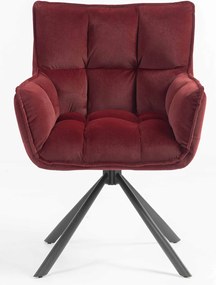 HR560 BAZĂ STEA Scaun Catifea Bordo Merlot cu Bază Neagră