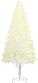 Brad de Craciun artficial cu LED-uri, alb, 210 cm 1, 210 cm