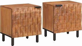 vidaXL Dulap de noapte 2 pcs Maro 40 x 33 x 46 cm Lemn de mango solid