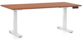 Masa inaltime reglabila OfficeTech D, 160 x 80 cm, bază albă, cireașă