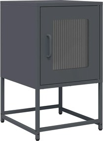 vidaXL Noptieră, antracit, 36x39x60,5 cm, oțel laminat la rece