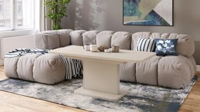 Mazzoni ASTON MINI-Z Bej (Șampanie) - MĂSUȚĂ DE CAFEA MODERNĂ EXTENSIBILĂ REGLABILĂ PE ÎNĂLȚIME MASĂ TRANSFORMABILĂ