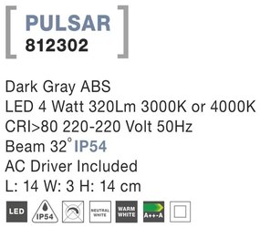 Spot LED ambiental de exterior IP54 PULSAR NVL-812302
