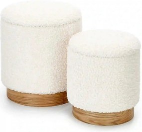Set taburete moderne CANCUN, crem/stejar, stofa buclata/placaj indoit,