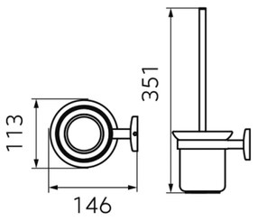 Perie wc FDesign Merida, negru mat rose gold lucios