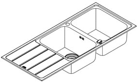 GROHE 31588SD1 - Chiuvetă K500 1160 × 500 mm inox
