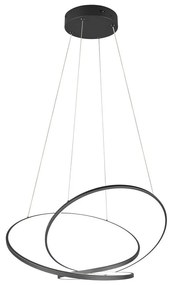 Lustră negru-mat LED cu intensitate reglabilă Darvin – Trio