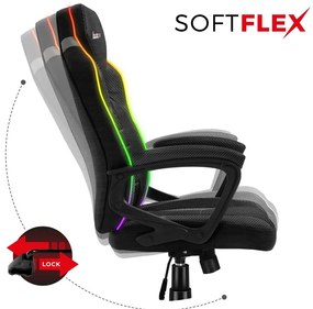 Fotoliu gaming Fusion 2.5 (negru + multicolor) (cu iluminat LED). 1087466