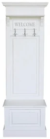Cuier de perete alb, din lemn de pin, cu aspect clasic, single, Porte Manteau