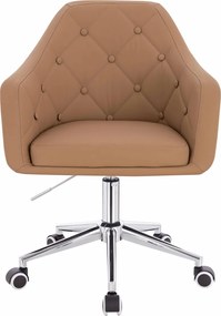 HR831K Scaun Caramel Piele Ecologica Premium Soft cu Bază Cromata