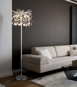 Globo 64138SS - Lampă de podea QUEENA 5xE14/40W/230V argintie