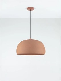 Lustra suspendata cu textura granulata Davo 50cm, rosu caramiziu