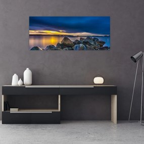 Tablou - Nori de furtună deasupra apei (120x50 cm)