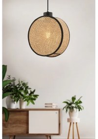 Lampă suspendată DRUM pe cablu, 1x E27/60W/230V, maro/negru