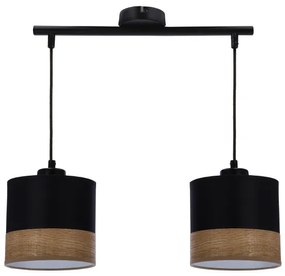 Lustră pe cablu PORTO 2xE27/60W/230V negru/maro