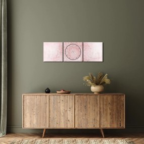 Tablou - Mandala roz (cu ceas) (90x30 cm)