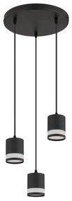 Lustra suspendata cu 3 Spoturi metal negru LUCERO