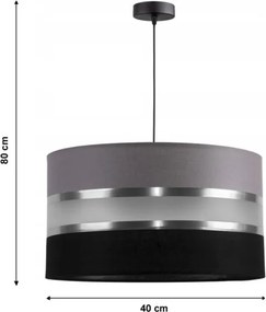 Lustră pe cablu CORAL 1xE27/60W/230V negru-gri