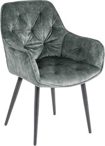 Set 2 scaune moderne Milano catifea gri-verzui